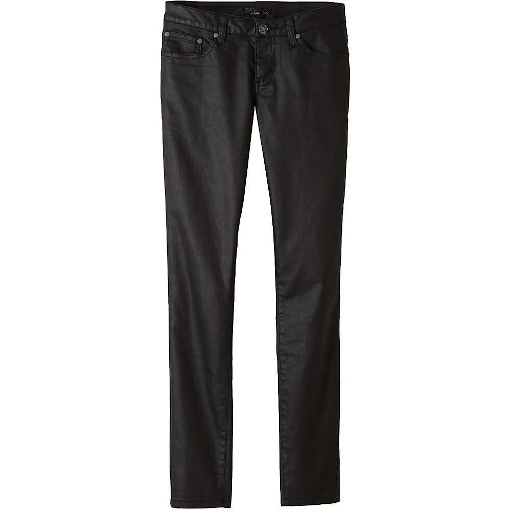 Prana Kara Jett Wax Coated Pants Women 8/29 Black Slim Denim Goth Moto Edgy Punk - Picture 3 of 11